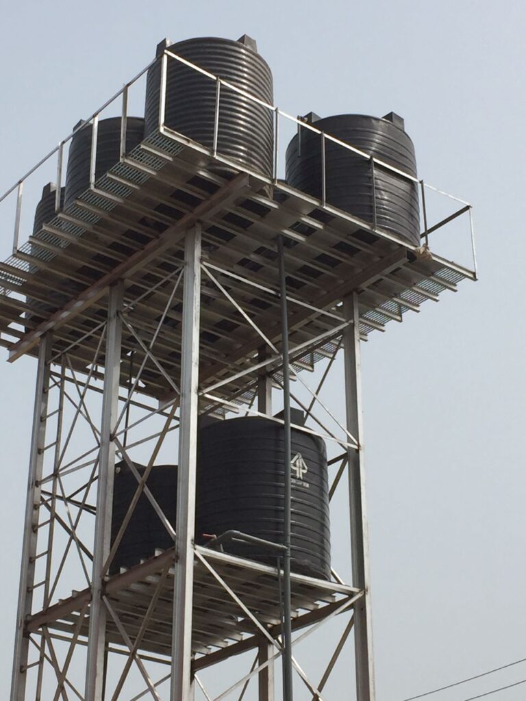 Sets of tanks for the school borehole.