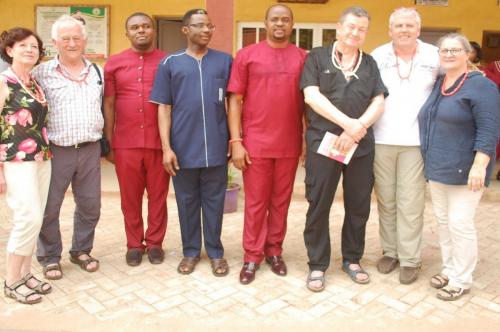 Visitors from Austria pose with some staff